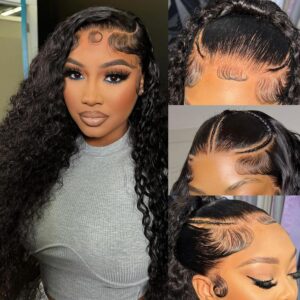 LACE FRONT WIG 20″ CURLY NATURAL BLACK 130% DENSITY