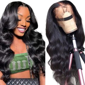 LACE FRONT WIG 20″ NATURAL BLACK 130% DENSITY