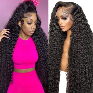 LACE FRONT WIG 24″ CURLY NATURAL BLACK 130% DENSITY