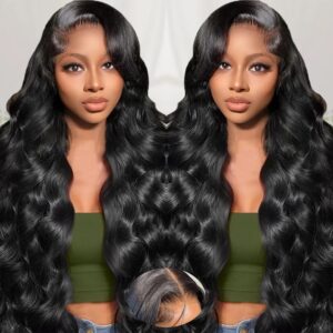 LACE FRONT WIG 24″ NATURAL BLACK 130% DENSITY