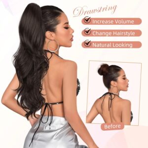 Wrap Around Clip In Human Hair Ponytail Extensions